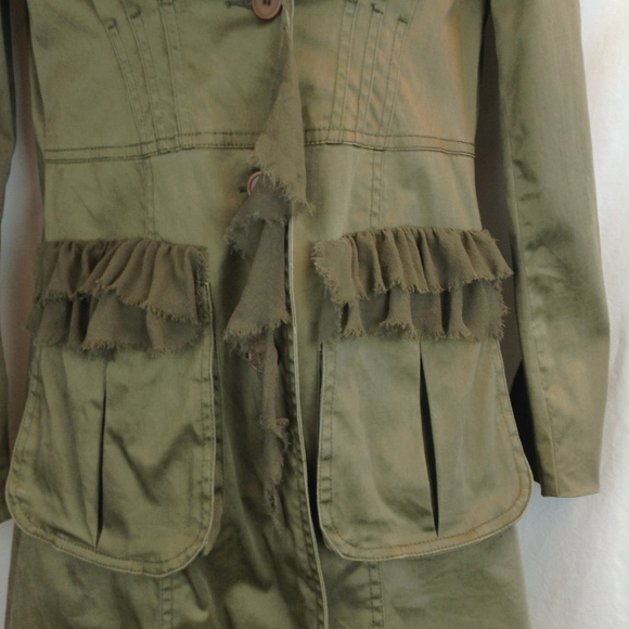 Diane Von Furstenberg Green Knee Length Coat - Picture 4 of 11